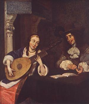 傑拉德 特 博爾奇 Woman Playing The Lute